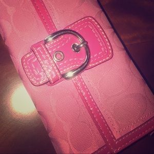 Coach hot pink wallet/clutch
